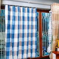 Rèm cửa rido ngăn phòng che nắng 2mx1m8,3mx1m8,4mx1m8,5mx1m8,6mx1m8, mẫu kẻ vuông xanh trắng