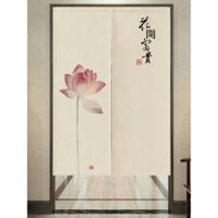 Rèm cửa sen phong cách Trung Hoa, vách ngăn trang trí phòng khách, nửa rèm, rèm treo gia đình, nắp phòng tắm nhà bếp, rèm vải, không cần khoan lỗ