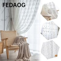 Rèm cửa sổ FEDAOG, Rèm voan thêu hoa mỏng, Thời trang bán phai 100x200cm Thanh túi rèm vải tuyn trắng trang trí phòng khách
