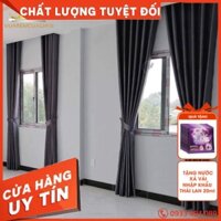 Rèm cửa sổ màu xám đậm chống nắng tốt, màn vải hiện đại trang trí cửa chính đẹp VIP10 Vuaremgiasi