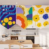 Rèm Cửa Tam Giác Mỹ Velcro Không Đục Lỗ Nhà Bếp Phòng Khách Trang Trí Phòng Ngủ Rèm Ngắn