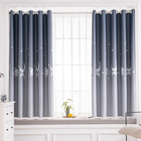 Rèm Cửa Treo Cửa Có Sẵn Khoen Tròn, Rèm Trang Trí - Dây Trăng Xám XD021