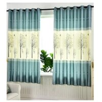 Rèm Cửa Treo Cửa Có Sẵn Khoen Tròn, Rèm Trang Trí XD007 Cây Cao Xám