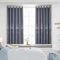 Rèm Cửa Treo Cửa Có Sẵn Khoen Tròn, Rèm Trang Trí XD016 TuLip Xám