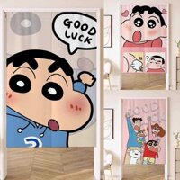 Rèm cửa vải Crayon Shin chan, phòng ngủ gia đình, rèm vách ngăn phòng trẻ em, rèm che nhà bếp, rèm treo bán đục lỗ