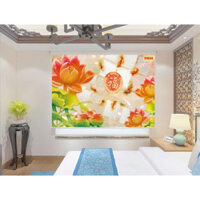 Rèm Cuốn Che Nắng Cho Cửa Sổ Không Cần Khoan In Tranh Cá Chép Hoa Sen Biểu Tượng Của Sự Tài Lộc Giá Tốt Nhất