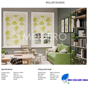 Rèm cuốn Hàn Quốc hãng Modero mã Floral