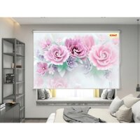 Rèm Cuốn In Tranh Hoa 3D Không Khoan Làm Kích Thước Theo Yêu Cầu Tiện Lợi