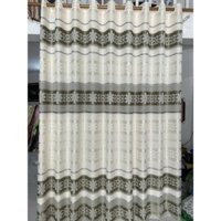 Rèm gấm kim tuyến trắng ghi cao cấp hàng loại 1 chất vải dầy đanh mịn hợp rèm cửa chính,rèm cửa sổ,