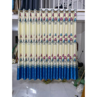 Rém gấm phi bóng xanh hoa 2 mặt chất vải mềm mại 2 lớp vải dầy hợp rèm cửa chính,rèm cửa sổ,