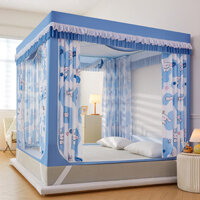 Rèm Giường Che Nắng Gia Dụng Tích Hợp Lưới Chống Muỗi Trẻ Em Khóa Kéo Ba Cửa Chống Rơi Hoàn Toàn Kín1.8Rèm Giường Chống