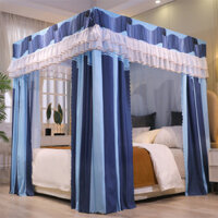 Rèm Giường Che Nắng Màu Trơn/Một Mảnh Có Giá Đỡ Phòng Ngủ Gia Đình, Rèm Ngủ Ấm Áp Kín Hoàn Toàn, Mái Chống Bụi