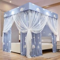 Rèm Giường Che Sáng Dày Dặn Gia Dụng Rèm Cửa Ba Cửa Phong Cách Công Chúa Chống Bụi Giữ Ấm Mẫu Sàn Chống Bụi
