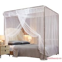 Rèm Giường Tán 4 Góc Bài Ren Viền Giường Công Chúa Tán Lưới Chống Muỗi Cho Người Lớn Trẻ Em Phòng Ngủ