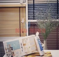 Rèm gỗ lắp văn phòng tại Đà Nẵng – Rèm gỗ tự nhiên màu trắng kem mã RYW309