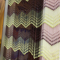 Rèm hạt nhựa màu vàng nhạt,mành hạt ngăn phòng che bàn thờ