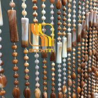 rèm hạt nhựa,mành rèm cửa hạt nhựa trang trí màu nâu đẹp