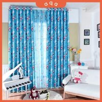 Rèm khoen lỗ 4.5cm, khoen ri đô 3.4cm, dán tường mẫu DOREMON dễ thương bền bỉ