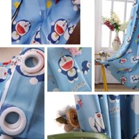 Rèm khoen lỗ 4.5cm, khoen ri đô 3.4cm, dán tường mẫu DOREMON dễ thương