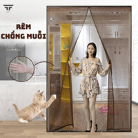 Rèm Lưới Chống Muỗi Cửa Đi Dán Tường Kích Thước 90x240cm,Sợi Thuỷ Tinh Cao Cấp, Chống Cháy