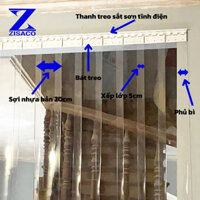 Rèm nhựa ngăn lạnh ZISACO trong suốt, độ dày 1,5mm (Tặng kèm phụ kiện), rèm ngăn côn trùng, ngăn bụi