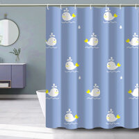 Rèm phòng tắm chống nấm mốc, rèm phòng tắm, bộ không đục lỗ, vải chống thấm, rèm ngăn cách vòi hoa sen khô và ướt, rèm treo Q21U