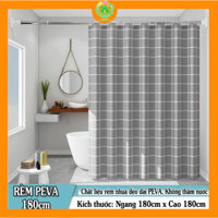 Rèm Phòng Tắm PEVA 1m8 x 1m8 Chống Nước Chống Ẩm - Caro sọc Xám