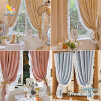 Rèm ren cổ điển kiểu Pháp Phong cách công chúa Đồ trang trí phòng ngủ Không có lỗ khoan Rèm đen