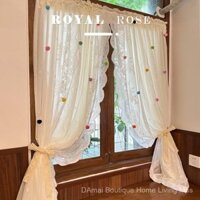 Rèm ren công chúa vùng quê Pháp không lỗ, rèm cửa phòng khách hai lớp