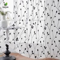 Rèm Sheer Họa Tiết Lá ALISON, Gạc Phong Cách Mục Vụ Cửa Sổ Drap, Nhiều Kích Cỡ Thêu Lãng Mạn Rèm Vải tuyn Thanh Lịch Phòng Ngủ
