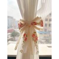 Rèm thêu ren Pháp, nơ, phụ kiện trang trí bằng vải tuyn, đồ trang trí nhỏ, dây buộc ruy băng Bắc Âu
