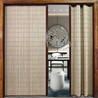 Rèm Tre Gấp Vách Ngăn Cửa Trượt Hộ Gia Đình Phòng Khách Rèm Nhà Bếp Mất Điện Trung Tâm Mua Sắm Khóa Cửa Rèm Tre Rèm Cửa