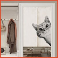 Rèm Treo Cửa Họa Tiết Mèo Dễ Thương Bắt Mắt