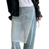 Rèm váy MAGIC KIWI vải ren buộc dây xếp tầng phối đồ xuân hè phong cách Hàn Quốc