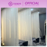 Rèm VOAN  Cao Cấp TƯỜNG VI Trang Trí Spa, Decor Phòng Kiểu Khoen ORE ,LÊN SÓNG RŨ , SANG TRỌNG