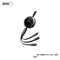 REMAX RC-C182 Cáp 3 đầu C>C+L+M 100W dài 1m2