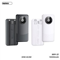 REMAX RPP-37 Pin sạc dự phòng 10000mAh QC3.0+PD 22.5W tích hợp cáp Bảo hành 12T