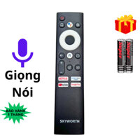 Remote điều khiển tivi SKYWORTH Mã 02 giọng nói, điều khiển TV COOCAA - Tặng kèm pin
