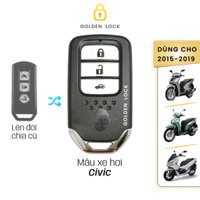 Remote Honda SH, SH Mode, PCX K01, K35, k29, K77 2017-2019 độ mẫu Civic (tặng dây cài chìa, móc khóa, tư vấn cài đặt)