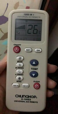 Remote máy lạnh đa năng K100ES CHUNGHOP ML225 (Cao cấp)
