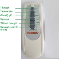 Remote quạt Senko - Hàng chính hãng -   Dùng cho quạt Senko các mã  TR1628 TR1428 DR1608 TR828, TR1683