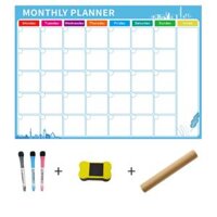 Removable Refrigerator Stick Message Board Erasable Month and Week Schedule Magnetic Calendar Sticker Soft Whiteboard Se