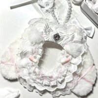 Ren Goo Đựng Thẻ Tai Thỏ Công Chúa Thiên Thần Cánh Tự Làm Handmade Goo Đựng Thẻ Thành Phẩm#蕾丝咕卡套兔耳公主天使翅膀diy手工咕卡套成品