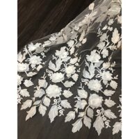 Ren Hoa Nổi Ren Váy Cưới RST3D71205-1, Ren Đính Áo Dài, Bông Ren Cao Cấp