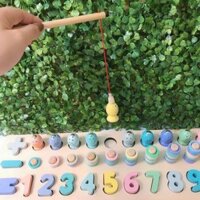 [Rèn luyện] Bộ đồ chơi gỗ đếm số câu cá cho bé