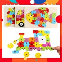 [Rèn Luyện Trí Thông Minh] Đồ Chơi Tranh Ghép Chữ Cái Giáo Dục Mầm Non, Giúp Bé Học Chữ Cái Sớm (Bảng Ghép Gỗ Chữ Cái)