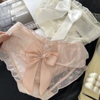 Ren Nơ Lớn Cô Gái Thấp Eo Quần Đùi Ngọt Ngào Flat Quần Lót Màu Hồng Gạc Gợi Cảm
