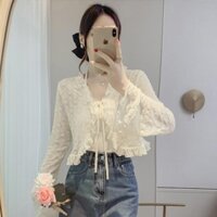 Ren Voan Chống Nắng Quần Áo Nữ Mùa Hè Phù Hợp Với Sling Váy Bên Ngoài Khăn Choàng Nhỏ Ngắn Cardigan Áo Khoác Mỏng Áo20250321