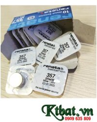 Renata SR44SW /Pin 357; Pin cúc áo 1.55v Silver Oxide Renata 357 SR44SW chính hãng, Xuất xứ Thụy Sỹ