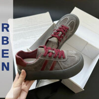 RENBEN Giày Dexun bánh mì tăng cường chiều cao đế dày dành cho nữ Giày đế bệt cổ điển mới Giày thể thao thông thường